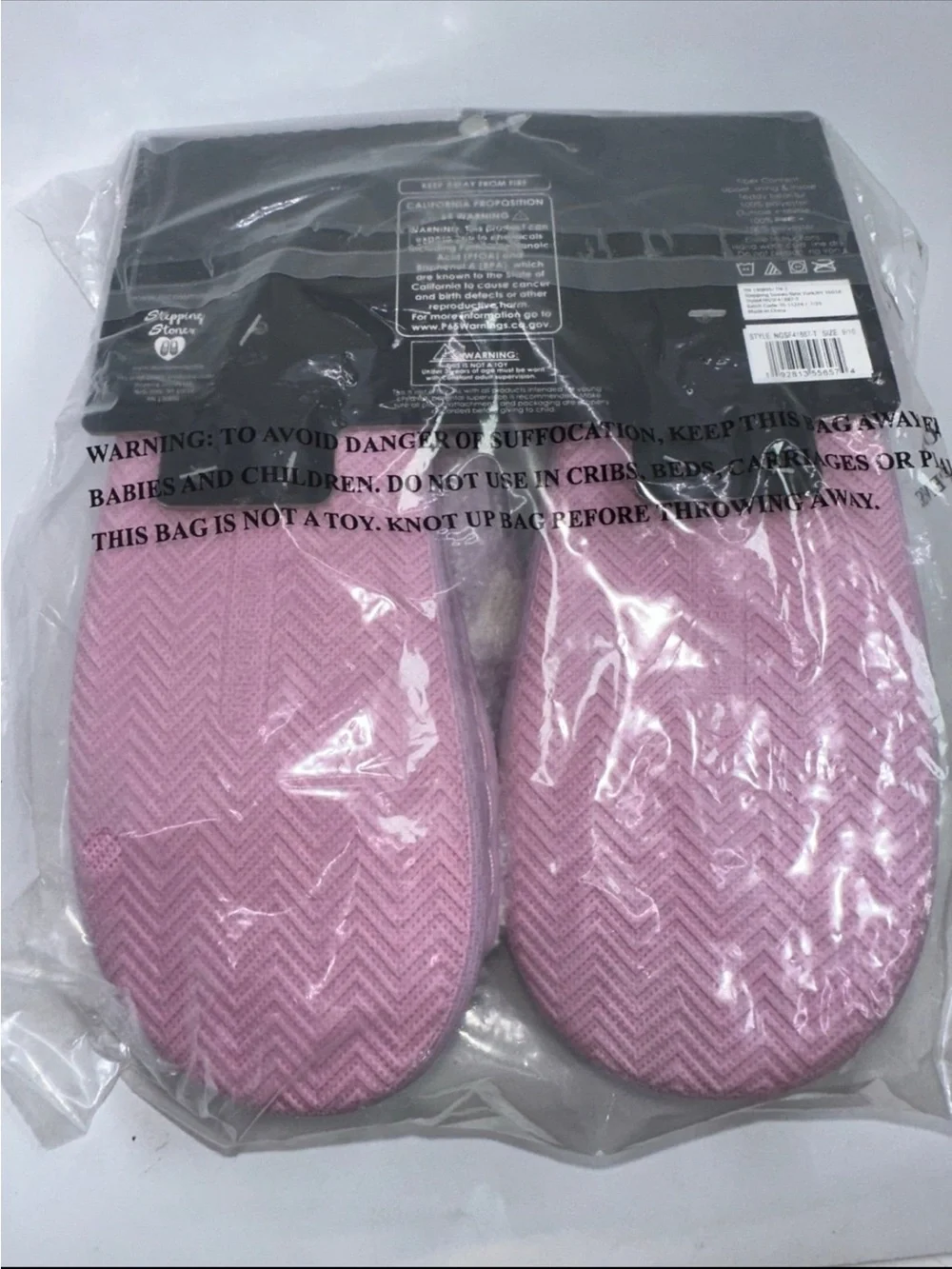 Nicole Miller Girls Purple checkered smiley slippers and bracelet set size 9/10